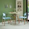 Fabulaxe Modern Plastic Dining Chair Open Back with Beech Wood Legs, Blue Set of 4 QI004222.BL.4 - alternate 3