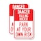 Signmission Danger Falling Rocks! - Park at Your Own Risk, 12'' X 18'' 2 Signs, Heavy Gauge Aluminum, 2PK A-1218-2PACK-24197 - alternate 1