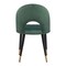 Homeroots Set of Two Green Black and Gold Upholstered Velvet Open Back Dining Side Chairs 555791 - alternate 7