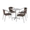 Flash Furniture Square Table Set, Aluminum, Plastic, Rattan, Stainless Steel, Grey TLH-ALUM-24SQ-020CHR4-GG - alternate 1