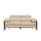 Homeroots 77in Cream and Black Italian Leather Power Reclining Loveseat 720496 - alternate 1
