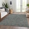 Homeroots 9' X 12' Teal Blue Beige And Taupe Floral Washable Indoor Outdoor Area Rug 582312 - alternate 4
