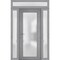 Vdomdoors Front Exterior Prehung FiberGlass Door Frosted Glass / Manux 8102 Grey Ash / 2 Sidelight and Transo MANUX8102EXD-SS-W14+36+14 x H80+14-RH - alternate 1
