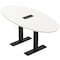 Skutchi Designs 4 Person Conference Table With Power Unit | 6' Oval Table | Harmony Series HAR-OVL-36X72-T.BK-W960-NA - alternate 1