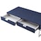 Homeroots 46" Navy Blue And Silver Metallic Stainless Steel Coffee Table With Two Drawers 543873 - alternate 3