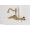 Kingston Brass Two-Handle Wall Mount Bridge Kitchen Faucet, Antique Brass KS1263BPL - alternate 2