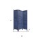 Homeroots 67" Dark Blue Solid Wood Folding Three Panel Screen Room Divider 376803 - alternate 3