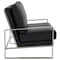 Leisuremod Jefferson Contemporary Faux Leather Loveseat with Silver Frame, Black JAS53BL-L - alternate 4