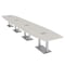 Skutchi Designs Boat Conference Table With Power Unit, 48 in W, 264 in L, Ivory HAR-BOT-48x264-DOU-K458-ESIL - alternate 1