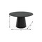 Homeroots 52" Black Solid Wood Pedestal Base Round Top Dining Table 721064 - alternate 4