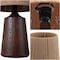 Jonathan Y Highland 22.25" Classic Cottage Tapered Resin/Metal LED Table Lamp w/Paper Rope Shade, Dark Brown Woo JYL9201B - alternate 4