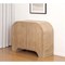 Homeroots 32" Natural Solid Wood Textured Door Accent Cabinet With Two Doors 611067 - alternate 3