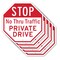 Signmission Stop No Thru Traffic Private Drive, 10 inch X 10 inch, Aluminum Metal Signs, 5PK OC-A-5Pack-10-223 - alternate 1