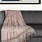 Homeroots 50" X 60" Brown and Tan Woven Cotton Striped Throw Blanket with Fringe and Embroidery 548939 - alternate 3