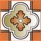 Homeroots 5" x 5" Retro Orange Mosaic Peel and Stick Removable Tiles 400435 - alternate 2
