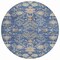 Homeroots 8' Blue Brown And Beige Round Floral Washable Indoor Outdoor Area Rug 605457 - alternate 4