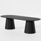 Homeroots 86" Black Solid Wood Double Pedestal Base Oval Dining Table 720694 - alternate 5