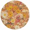 Homeroots 8' Orange Peach And Salmon Round Floral Washable Indoor Outdoor Area Rug 611206 - alternate 5