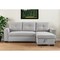 Homeroots 92" Light Gray Polyester Blend Convertible Futon Sleeper Sofa With Black Legs 544958 - alternate 1