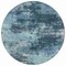 Homeroots 8' Teal Blue And Navy Blue Round Abstract Washable Indoor Outdoor Area Rug 630659 - alternate 4