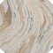 Homeroots 8' Beige Teal Blue And Ivory Round Abstract Washable Indoor Outdoor Area Rug 600206 - alternate 5