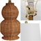 Jonathan Y Millie 23" Modern Coastal Woven Rattan Gourd LED Table Lamp, Dark Brown, 2PK JYL5704A-SET2 - alternate 5