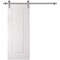 Sartodoors Barn Door 30 x 84 inches, BASIC 9111 White, 6.6FT Silver Rail Track Heavy Hardware Set, Solid Pan BASIC9111BD-S-SKIN-3084 - alternate 1