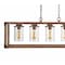 Jonathan Y Zeniba 36" 5-Light Linear Adjustable Iron/Seeded Glass Rustic Farmhouse LED Pendant, Brown JYL7478A - alternate 8