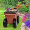 Pure Garden Rolling Garden Cart w/ Seat Plastic Storage w/ Bench & Tool Tray Gardening Stool 50-LG1509 - alternate 5