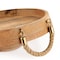 Homeroots Set of Two Brown Round Solid Wood Serving Trays With Handles 574199 - alternate 6