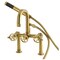 Kingston Brass 7" Center Deck-Mount Clawfoot Tub Faucet with Hand Shower, Brushed Brass AE6007CG - alternate 1