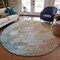 Homeroots 8' Copper Blue And Artichoke Green Round Abstract Washable Indoor Outdoor Area Rug 582166 - alternate 4