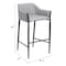 Homeroots 30" Slate Gray And Black Fabric And Steel Bar Height Bar Chair 555655 - alternate 4