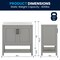Flash Furniture Vega 36in. Vanity w/Sink, Black Hardware, Soft Close Doors & Open Shelf, Carrara Marble, Gray/White FS-VEGA36-GY-HDBLK-GG - alternate 5