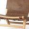 Homeroots 32" Brown and Natural Genuine Leather and Solid Wood Slipper Chair 606001 - alternate 3