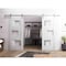Vdomdoors Sturdy Dbl Barn Door 84 x 80in, Nordic White W/ Frosted Glass, SS 14FT Rail Hangers Heavy Set SETE6933DB-S-NOR-84 - alternate 1