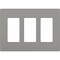 Lutron Designer Wall Plates, Number of Gangs: 3 Gloss Finish, Gray CW-3-GR - alternate 1