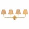 Jonathan Y Malaya 31.5" 4-Light Bohemian Coastal Metal Pleated Paper Shade LED Vanity Light, Beige/Brass Gold JYL1617A - alternate 1