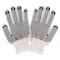 Diamondback Knitted Work Gloves with PVC Dots, One-Size, Ribbed Knit Wrist, 60% Cotton 40% Polyester, Natural White FO809PVD2 - alternate 1