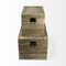 Homeroots Set of Two Brown And Natural Cane And Solid Wood Box With Lid, 2PK 392593 - alternate 3