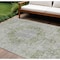 Homeroots 10' X 14' Olive Green Floral Medallion Washable Indoor Outdoor Area Rug 607913 - alternate 1