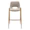 Homeroots Set of Two 30" Beige And Gold Faux Leather And Steel Low Back Bar Height Bar Chairs 555673 - alternate 4
