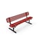 Mytcoat 6ft Outdoor Bench with Back, Portable, Red, Punched Steel, Textured Coating 804206 - alternate 1