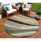 Homeroots 8' Taupe Gray And Black Round Abstract Washable Indoor Outdoor Area Rug 603691 - alternate 1