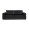 Homeroots 89" Black Italian Leather Solid Wood Sofa 720446 - alternate 1