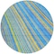 Homeroots 8' Denim Blue Sky Blue And Gold Round Striped Washable Indoor Outdoor Area Rug 614973 - alternate 3