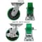 Hyw Products Heavy Duty Caster Set 5in Green Polyurethane on Cast Iron Wheels, 2 Swivel & 2 Swivel w/ Brake, 4PK 40-50S-A1-PC-2,40-50S-A1-PC-TB-2 (G) - alternate 2