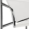 Homeroots 24" White and Silver Faux Leather and Stainless Adjustable Back Arm Chair 667638 - alternate 4