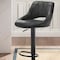 Homeroots Set of Two 32" Black Faux Leather And Steel Swivel Low Back Adjustable Height Bar Chairs 524973 - alternate 5