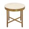 Homeroots 20" Ivory and Brass Marble and Iron Round Cross Legs End Table 571198 - alternate 3